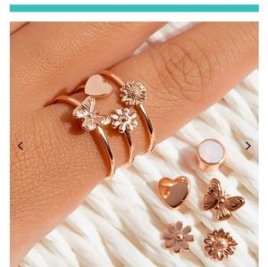Pura Vida Rose Gold stud earring and ring set
